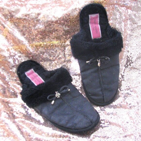 Kate Spade fuzzy house slippers L - Picture 2 of 8